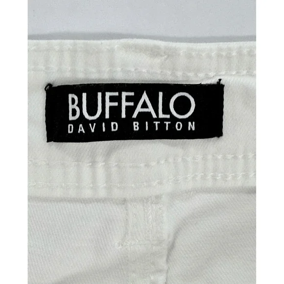 Buffalo David Bitton Brigitte High-Rise Crop Pants Soft Stretch White 12/32 W422 - Picture 3 of 11